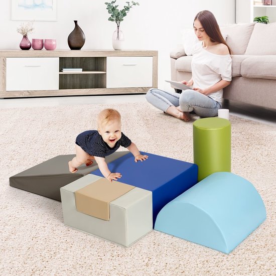 Coast 6-piece soft building blocks, big building blocks for kids, giant building blocks, foam building blocks, brown