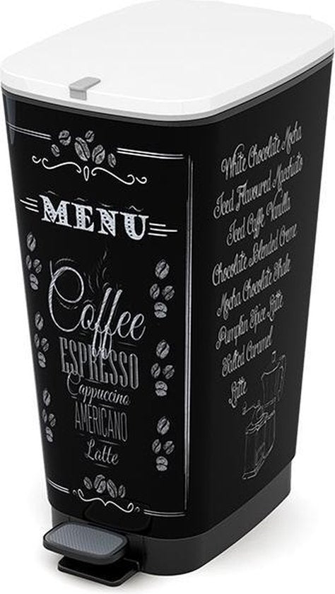 Kis Chic Bin Café Menu Poubelle - 50 l - noir