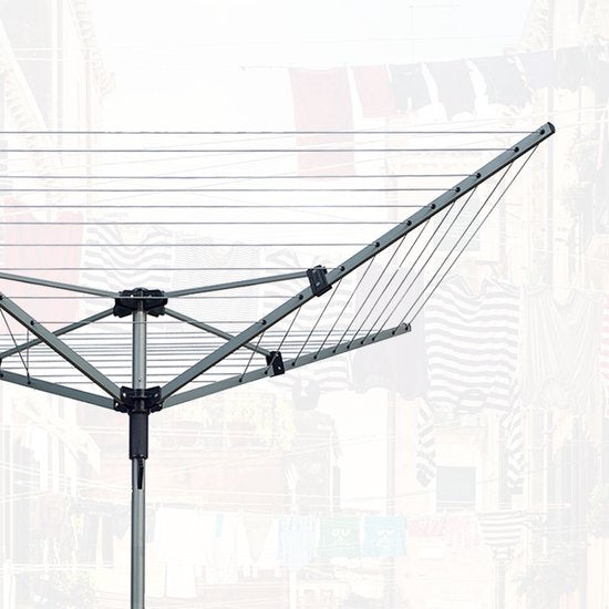 BRASQ Drying Tower Grey - 40 metres - Tour de séchage pliable - Tour de séchage avec ancrage au sol et housse de protection - Support de séchage