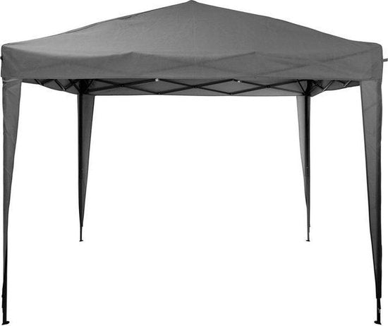 Tente de réception facile à monter Pro Garden - 300 x 300 x 245 cm - polyéthylène - pliable et résistante à l'eau - sac de transport inclus - pour les fêtes de jardin et les événements - gris