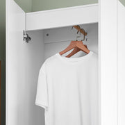 SoBuy KSB01-W Armoire, pour adultes, chambre à coucher, armoire, pour chambre à coucher, salon, couloir, 1 armoire, 2 portes, 5 compartiments