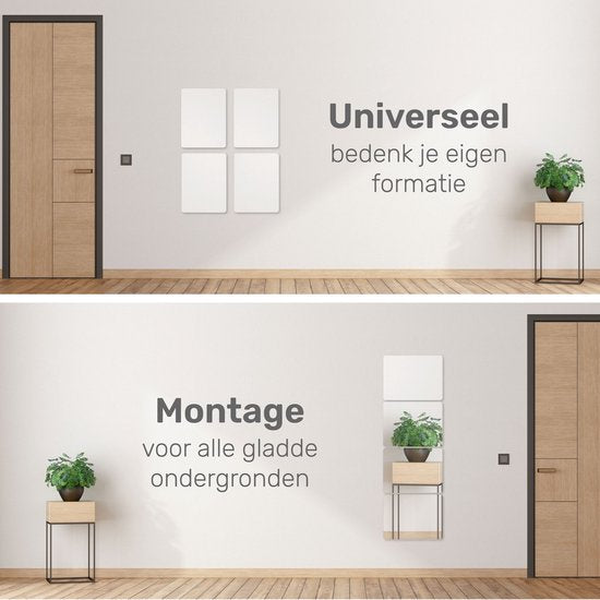 Miroir adhésif 20x30 - 4 pièces - Adhésif - Miroir adhésif - Miroir de maquillage hollywoodien - Porte - Miroir - Feuille - Salle de bain - Grand - Sticker - Passe - Mur - Miroir