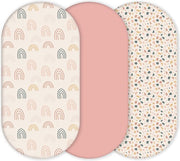 Yunioo Drap berceau universel │ Drap housse bébé pour landau, panier à langer et panier mosaïque │ Housse de matelas à langer │ Cadeau de maternité baby shower │ 3 packs │40x80 cm élastiqué.