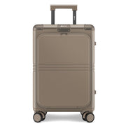 ONYX Hybrid Pro Hand Luggage Suitcase with Front Pocket 38 Litres - Recycled Polycarbonate and Zipperless Design - Travel Suitcase with TSA Lock and Spinner Wheels - Lightweight Trolley with Laptop Compartment - Desert Clay