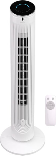 Auronic Tower Fan - Floor Fan - Air Cooler - Standing Fan - 105 CM - 5 Speeds - With Remote Control - Silent Fan - Fan - 45 dB - White
