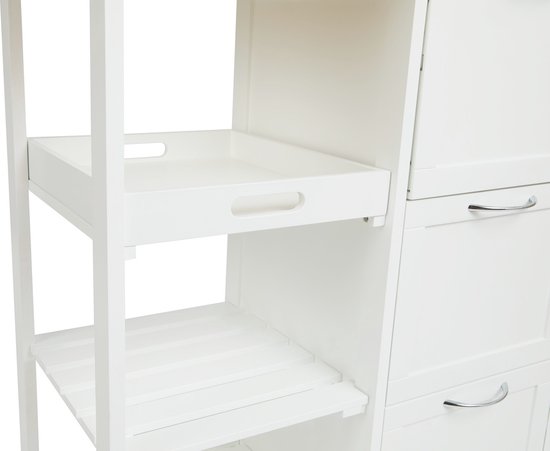 Lifa Living Chariot de cuisine Sophie - Roues - Chariot de service - Blanc - 67x37x84(LxLxH)