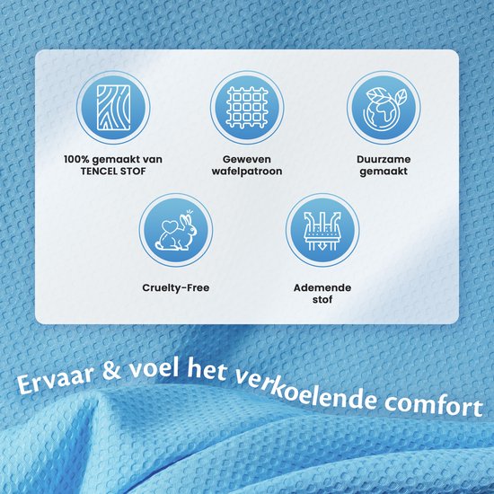 Ella Couverture rafraîchissante 135x200 cm - 100% Bio-Tencel - Couverture auto-refroidissante - Couverture rafraîchissante - Couette d'été - Bleu ciel