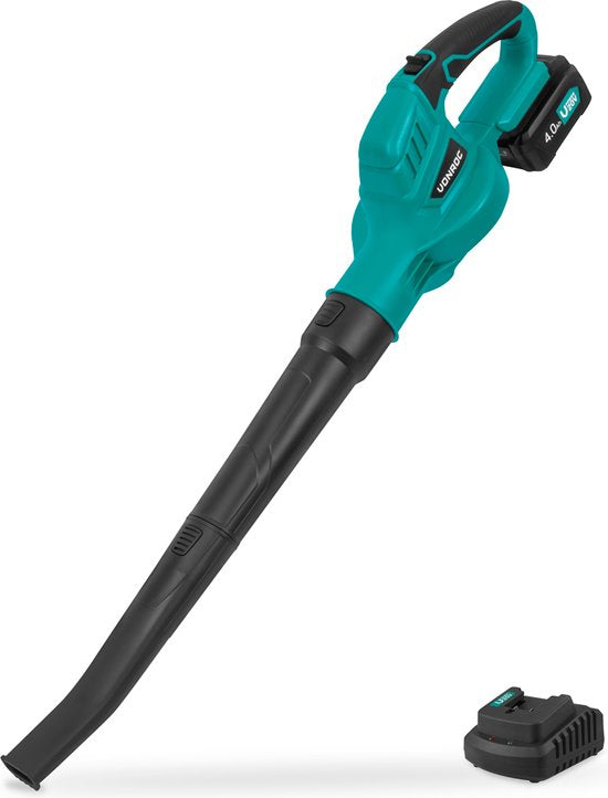 VONROC Souffleur de feuilles sans fil 20V - Vitesse d'air 180 km/h - Volume d'air 5m3/min - Batterie 4.0Ah et chargeur rapide inclus