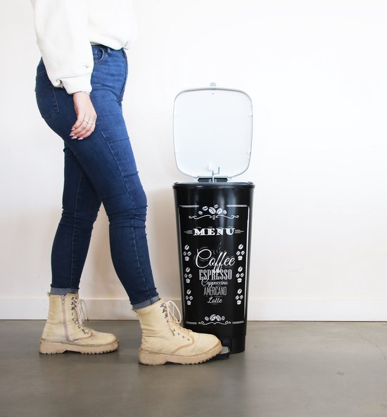 Kis Chic Bin Café Menu Poubelle - 50 l - noir