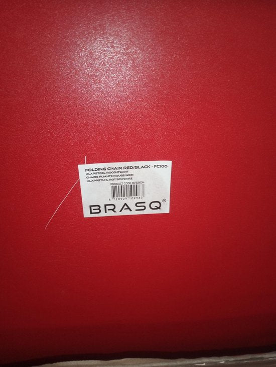 BRASQ Chaise pliante Rouge Noir - Chaise pliante - Chaise pliante 43x38x78 cm - PVC - Chaise de salle à manger
