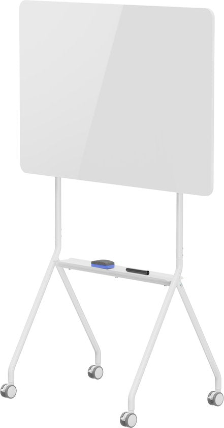 DMV - Tableau blanc - Tableau blanc sur roulettes - Tableau blanc avec étagère - Tableau blanc simple face