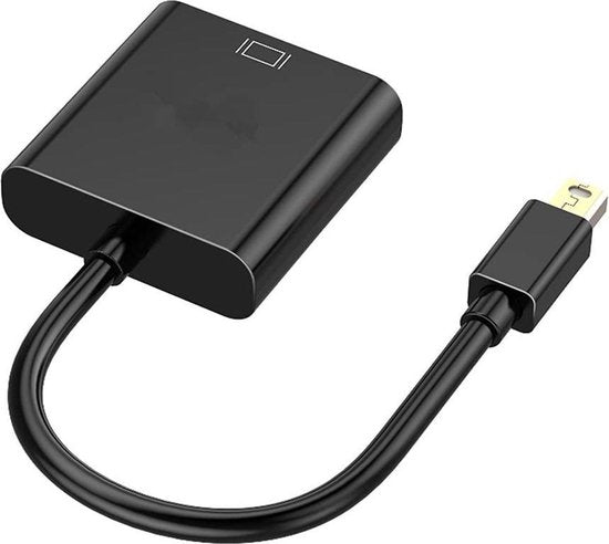 Garpex® Adaptateur Mini DisplayPort vers VGA - Câble Mini DP vers VGA - Résolution HD 1080p - Noir