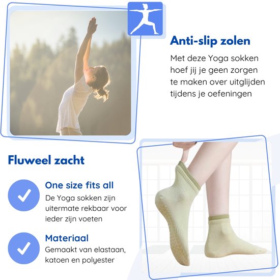 Hilvard Pilates socks - Yoga socks - Ankle socks - 3 Paires - Blanc et Noir - Chaussettes antidérapantes - Taille unique