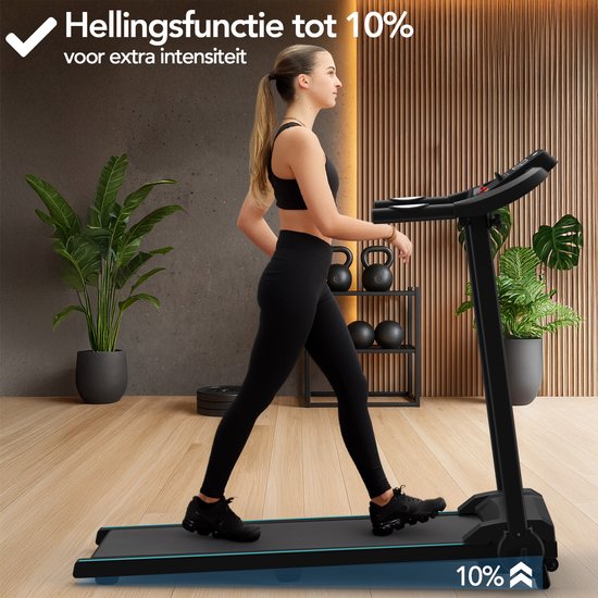 Brixy Treadmill - Pliable - Tapis de marche - 12 programmes - Support pour tablette - Fonction d'inclinaison - Tapis de course - 1-12km/h