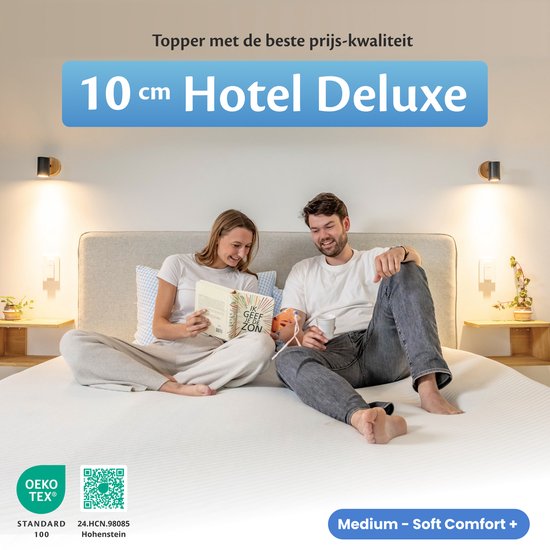 Ella Ergo Topper 180x200 cm - 10 cm d'épaisseur - Surmatelas en mousse à mémoire de forme infusée de gel et mousse Aircell - Fermeté moyenne
