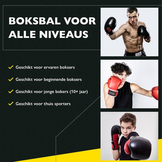 Zoluko Professional Boxing Ball on Foot - E-Book inclus - Hauteur réglable 120-160cm - Pour l'intérieur et l'extérieur - Entraînement de boxe - Ballon de boxe sur pied - Set de boxe - Ballon de boxe sur pied - Boxe - Sports d'intérieur - Perche de boxe -