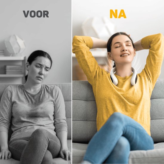 Vulpes Goods® Tech - Ventilateur de cou avec élément de refroidissement - Rechargeable et silencieux - Ventilateur de visage portable - 3 étapes avec refroidissement supplémentaire - Version ELITE
