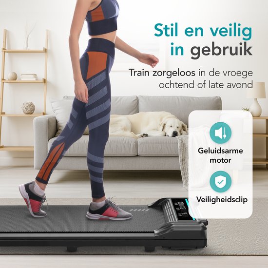 TibaGoods Tapis de course pliable - 1 à 6 km/h - Tapis de course à domicile - Tapis de marche - Vélo d'exercice - Fonction d'inclinaison 6% - Tapis de course - Tapis de marche - Sport - Course - Pour sous le bureau