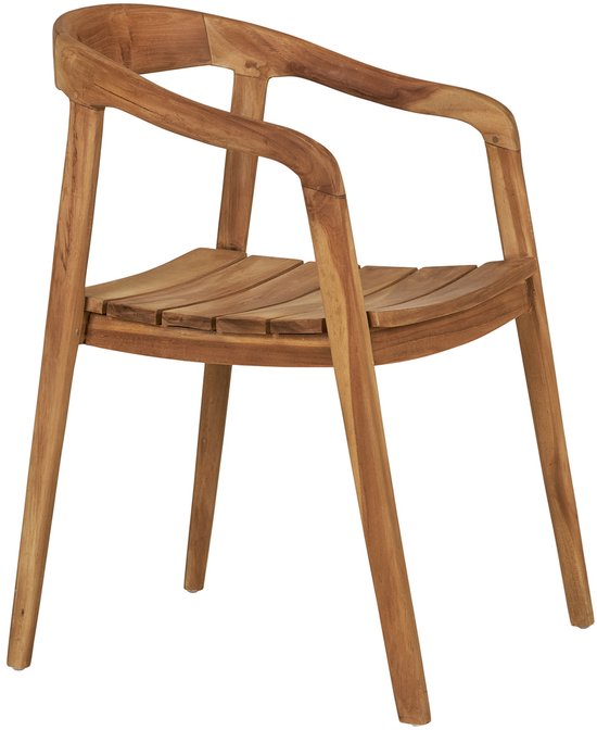 House Nordic Dining Chair Otero - Teck - Design scandinave - Avec accoudoirs - Naturel - 1 pièce