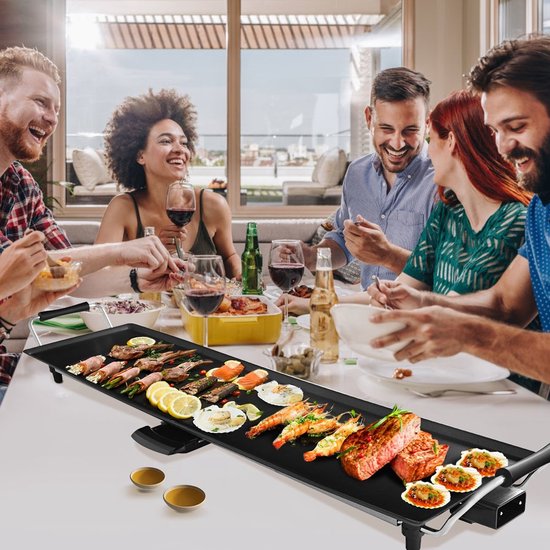 Coast 1800 W Grill électrique Grill BBQ d'intérieur Température réglable 90 x 23 cm noir