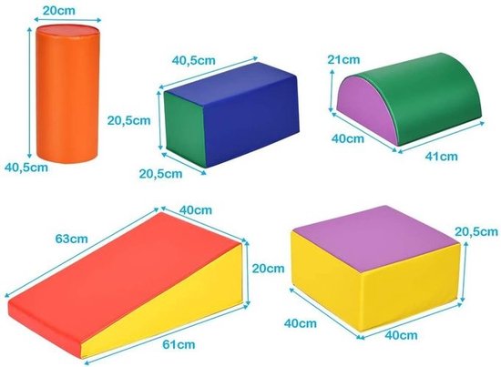 Costway Costway 5 pièces Blocs de construction en mousse pour enfants - colorés