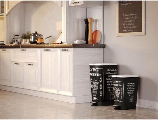 Kis Chic Bin Café Menu Poubelle - 50 l - noir