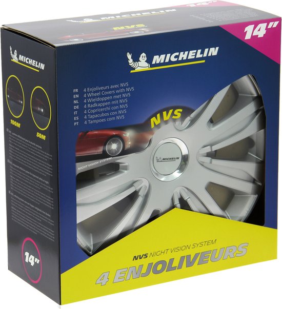 Michelin Enjoliveurs de roue 14 pouces - chrome - 4pcs
