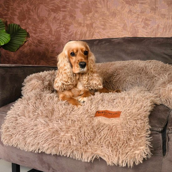 By Cee Cee Original Dog Rug Bench - Panier pour chien - Premium - Entièrement dézippable - Fluffy Mocha - Taille M - 90x90