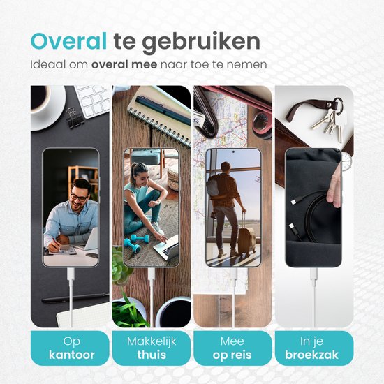 Wurk - Chargeur super rapide pour Apple iPhone, iPad et Airpods - Chargeur 40W - Câble USB C de 2 mètres - Chargeur adapté aux 15/16 plus/pro