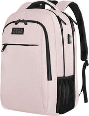 TRVLMORE Sac à dos - 28L - 15.6 Inch - Sac à dos pour ordinateur portable avec USB - Antivol - Homme et Femme - Sac Rose