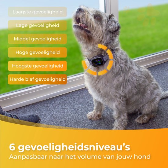 Nuvance - Collier anti-aboiement digital - Dispositif anti-aboiement sans choc - Vibration et bips - Rechargeable - Collier anti-aboiement pour chiens et chiots - 6 étapes