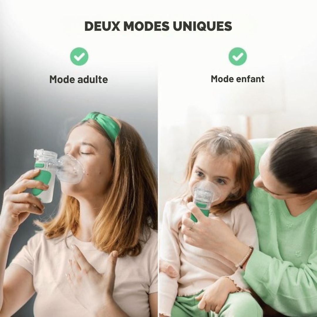 Nébuliseur ultrasonique - Vulpes Goods® HealthCare - Dispositif d'aérosol - pour les enfants, les adultes et les bébés - Aide à lutter contre les maladies respiratoires - 3 buses et sac de voyage de luxe inclus - blanc
