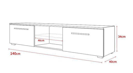 Meuble TV Tenus - buffet TV - avec éclairage LED - noir