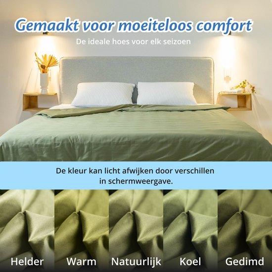 Housse pour la couverture d'aggravation d'Ella 150 x 200 CM - 7 KG & 9 KG - Housse en 100% coton biologique - Vert olive clair