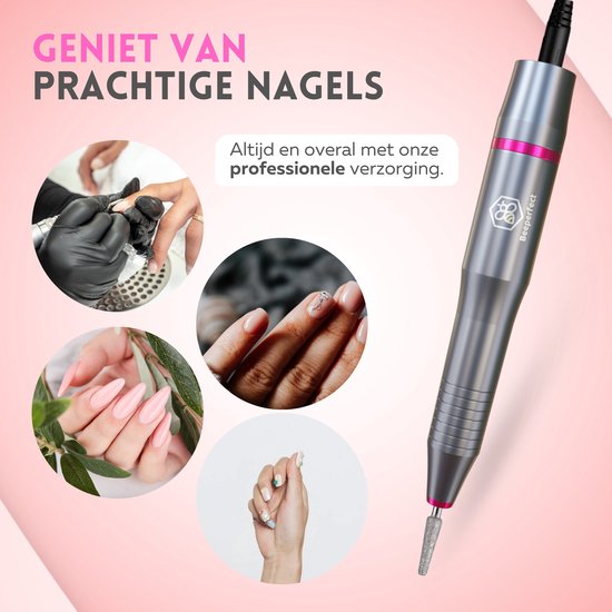 Lime à ongles électrique - Beeperfect - Coupe-ongles - Ensemble manucure et pédicure - 12 embouts et 60 rouleaux de ponçage - 4 accessoires supplémentaires