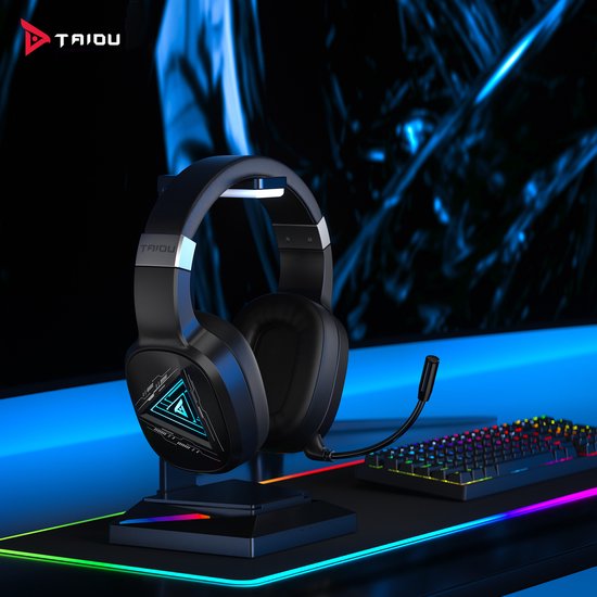 Casque de jeu sans fil 2,4 GHz TAIDU THS320Pro- Casque Bluetooth - avec microphone - Convient pour PS4/PS5, Nintendo Switch - Multiplateforme - Noir