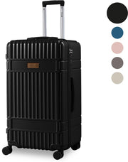 SKYCASES Valise de voyage à coffre - Classic Heritage - Valise extra-large - 110L - Serrure TSA - Trolley léger - 78x44x36 cm - Valise à roulettes à coffre - Roues pivotantes - Noir