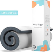 CozySense® Topper Mattress 160x200 - Matelas de dessus - Matelas de pont - Mousse à mémoire de forme avec gel réfrigérant - CertiPUR® - Fermeté moyenne - 8 CM - Housse lavable