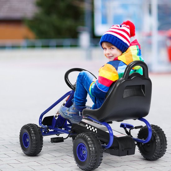 Gokart Go Cart avec frein à main Troll CAR 30kg Véhicule à pédales Véhicule à pédales pour 3-6 ans bleu