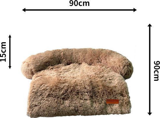 By Cee Cee Original Dog Rug Bench - Panier pour chien - Premium - Entièrement dézippable - Fluffy Mocha - Taille M - 90x90