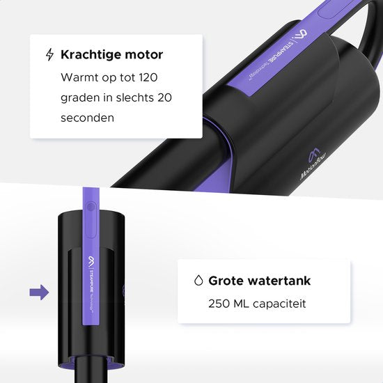 Motionflow 16-in-1 Nettoyeur vapeur - Nettoyeur de taches - Nettoyeur vapeur à main pour le nettoyage en profondeur du sol, du canapé, de la salle de bain et du tapis - Balai vapeur - Nettoyeur de tapis - Nettoyeur vapeur noir