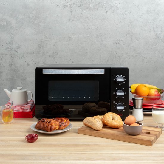Inventum OV307B - Four à convection posable - Rôtisserie - 30 litres - 1600 watts - 6 programmes - Noir