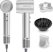 Sansbeauté® Sèche-cheveux avec diffuseur - Boucles - 110 000 tr/min - Sèche-cheveux ionique avec brosse - 3 étapes - 3 accessoires - Sèche-cheveux de voyage - Coolshot - Sèche-cheveux avec diffuseur - Sèche-cheveux - 2000W - EssentiaPRO®.