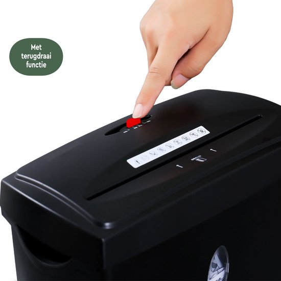 Destructeur de papier BRASQ - PS406 - Bac de collecte 11L - P4 standard - 6 feuilles - Destructeur de cartes de crédit - Noir
