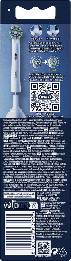 Oral-B Cross Action Pro - Têtes de brosse - Avec la technologie CleanMaximiser - 10 pièces - Compatible avec les brosses à dents électriques