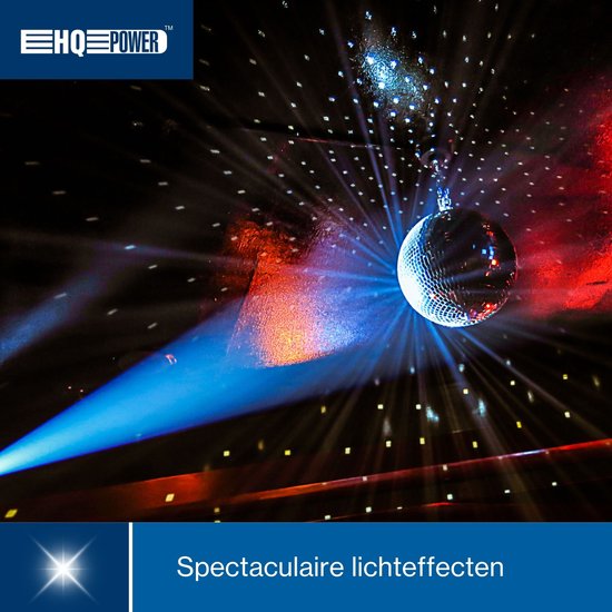 HQ-Power Disco boule à facettes Ø 20 cm, effets de lumière spectaculaires pour les fêtes, système de suspension sûr et verre à facettes, accessoire de piste de danse pour discothèque et plus encore