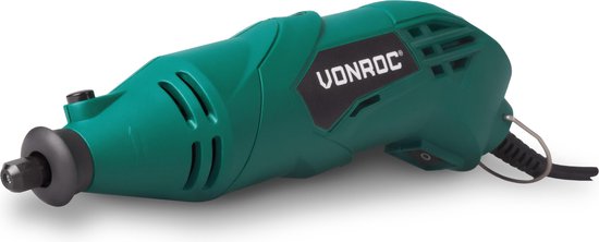 VONROC Multitool - Rotatif - 160W - 232 accessoires, 2 embouts, manche flexible et sac de rangement inclus