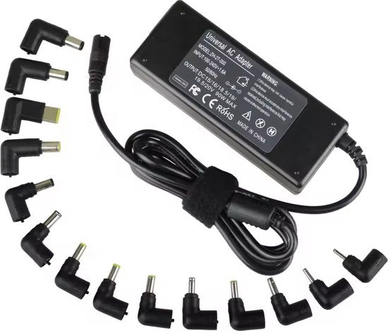Velociy® Universal Laptop Adapter - Chargeur d'ordinateur portable - Toutes les marques - 45W-65W-90W - Asus - Acer - HP - Dell - Lenovo - Samsung - Sony