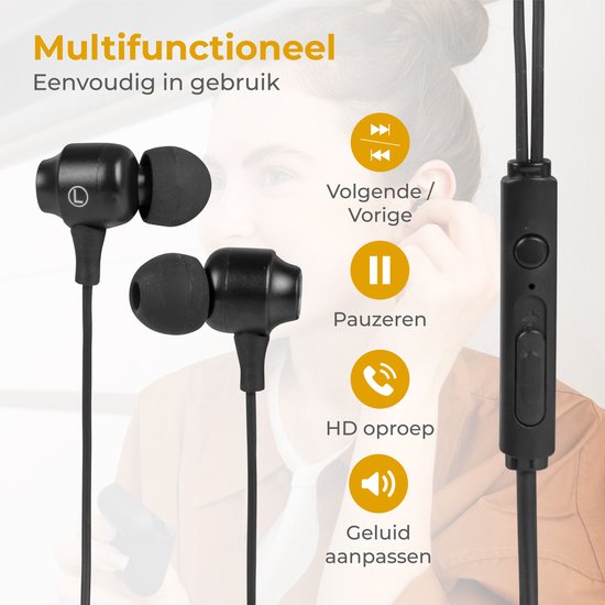 Nuvance - Bouchons d'oreille filaires - Bouchons d'oreille filaires avec microphone - Noir