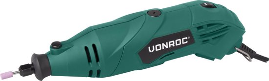 VONROC Multitool - Rotatif - 160W - 232 accessoires, 2 embouts, manche flexible et sac de rangement inclus